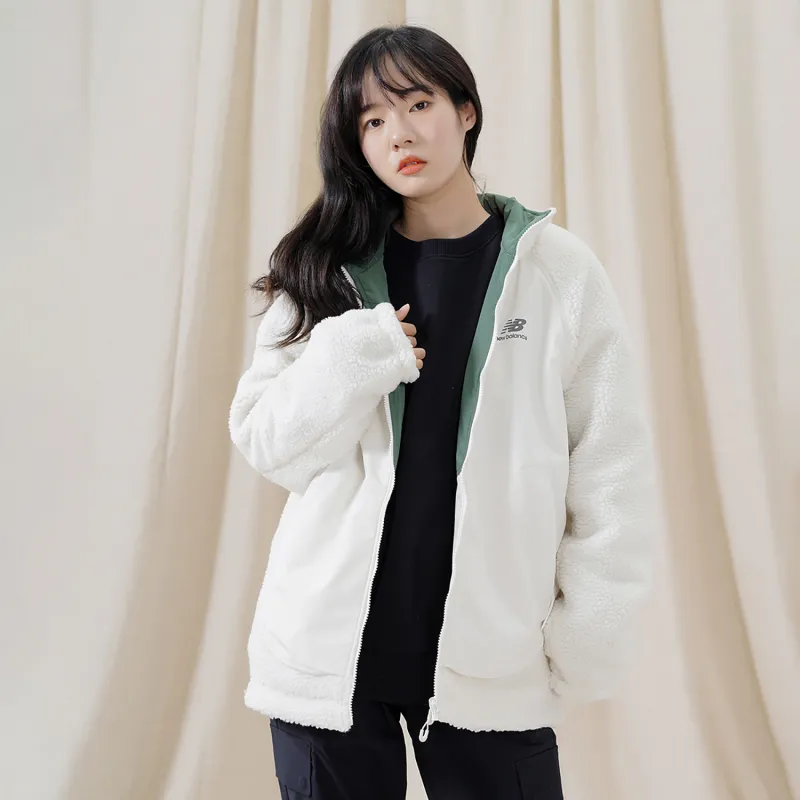 New Balance Velvet Jackets Unisex Ivory White-7