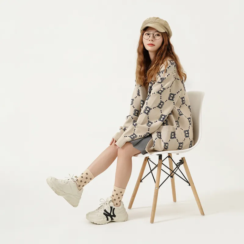 MLB Base Logo Knitwear Unisex Beige-2