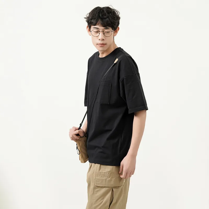 New Balance Drop Shoulder Sleeve T Shirt Unisex Black-5