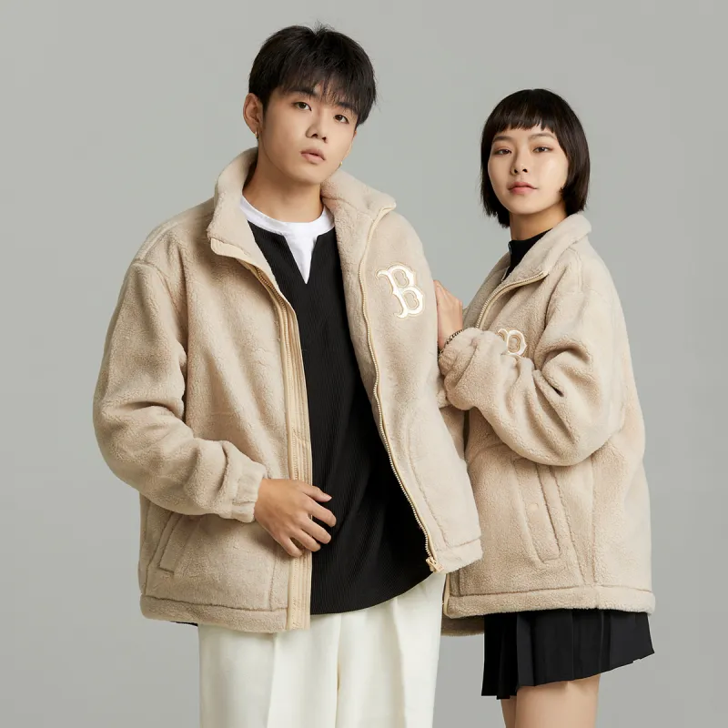MLB Velvet Jackets Unisex Light Beige-10
