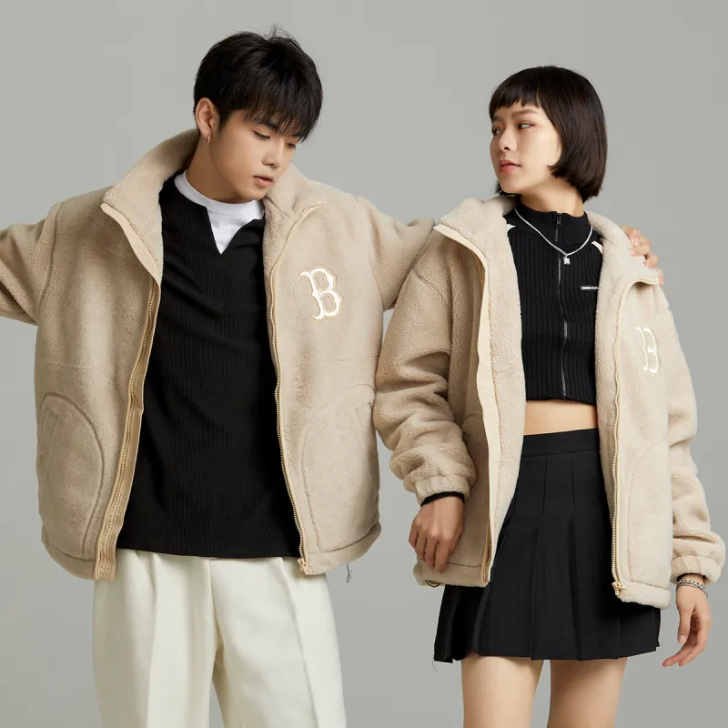MLB Velvet Jackets Unisex Light Beige-4