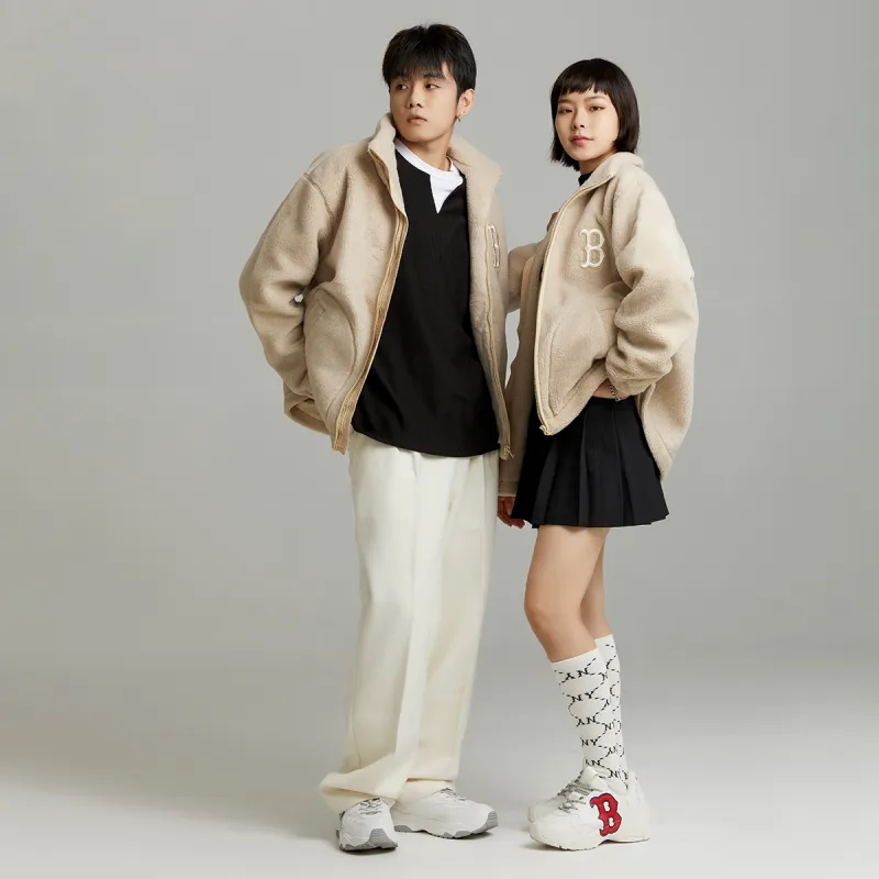 MLB Velvet Jackets Unisex Light Beige-2
