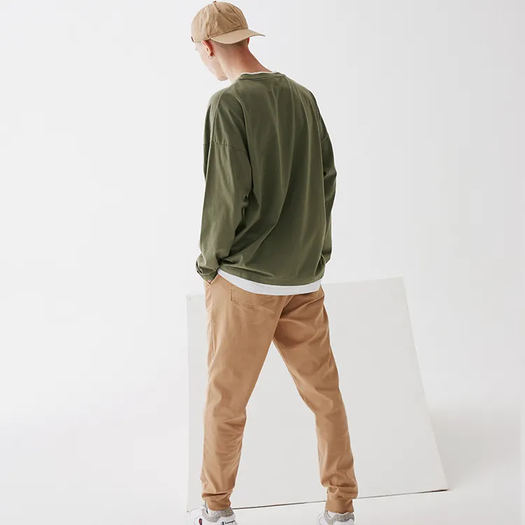 Champion Straight Long-Sleeved T-Shirt Japan Version Men's Light Green-1