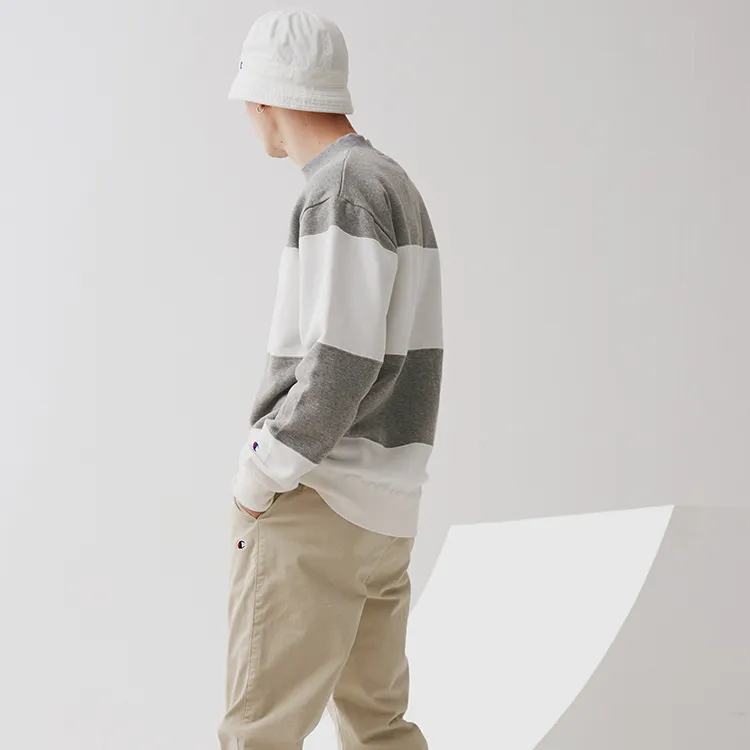 Champion Crew Neck Loose Fit Regular Sweatshirt Winter Japan Version Men's Gray-3