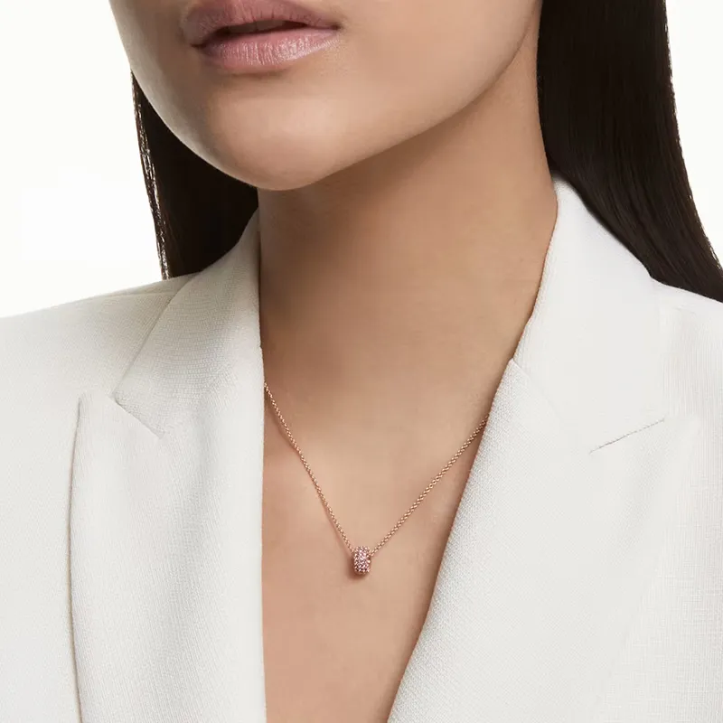 Swarovski Dextera Rose Gold Tone Plated Necklaces Women's Pink-2