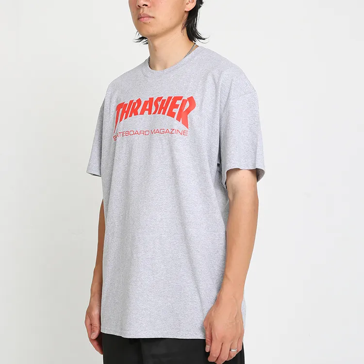 Thrasher T-Shirt US Version Unisex Gray Red-2