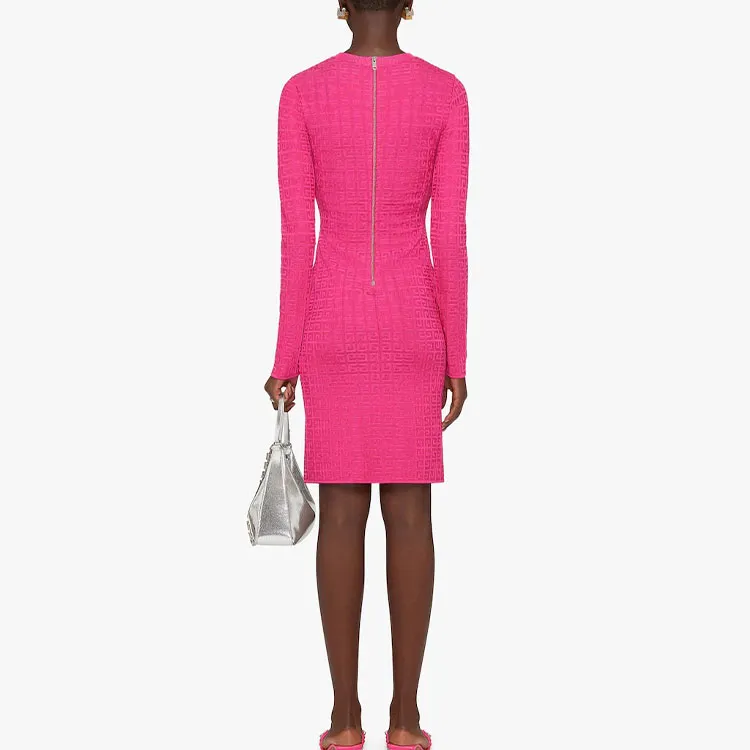 Givenchy 4G Allover Knitted Dress 'Fuchsia'-1