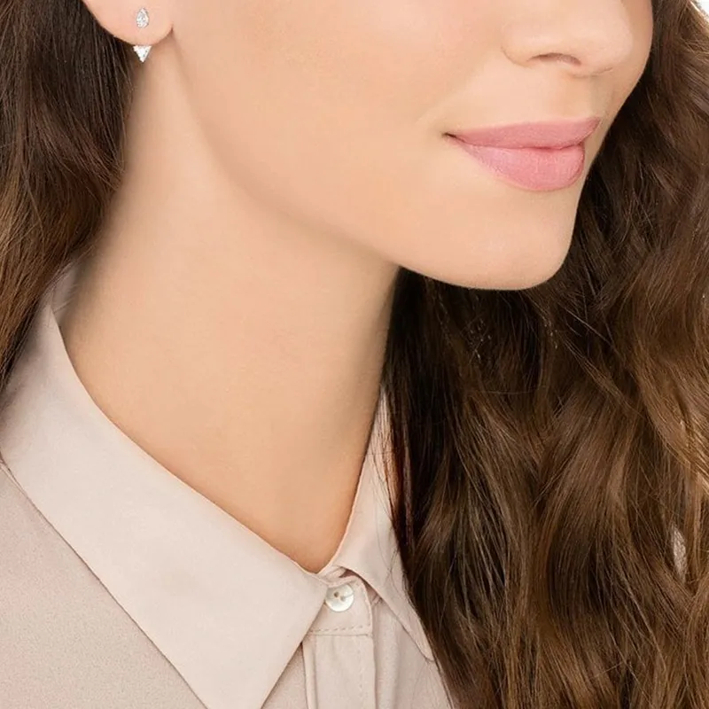 Swarovski Attract Stud Earrings Women's White-2