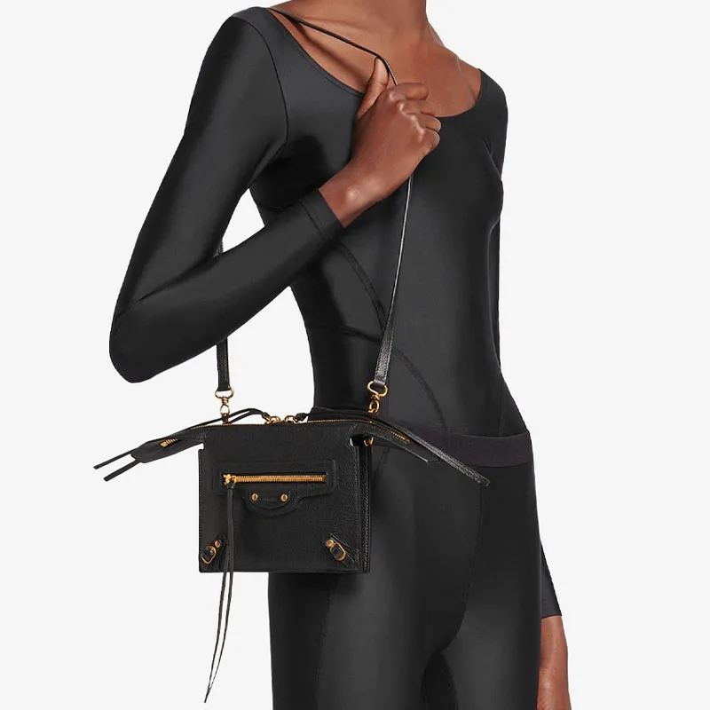 Balenciaga Neo Classic Cow Leather Crossbody Bag, Shoulder Bag Women's Black-5