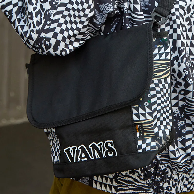 Vans Polyester Shoulder Bag, Crossbody Bag Regular Unisex Black-3