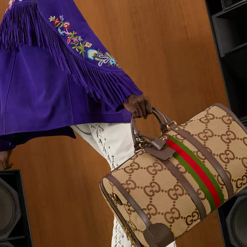 GUCCI Ophidia Canvas Patchwork Leather Travel Bags Shoulder Bag Crossbody Bag Handbag Unisex Ebony/Brown-8