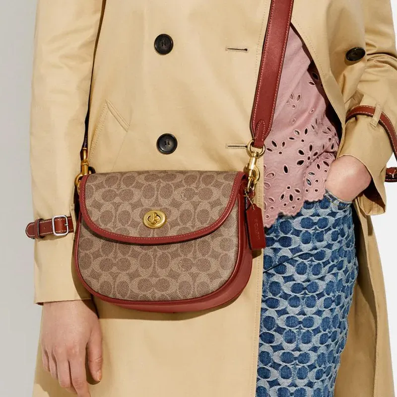 COACH Willow Monogram Print Saddle Bag-3