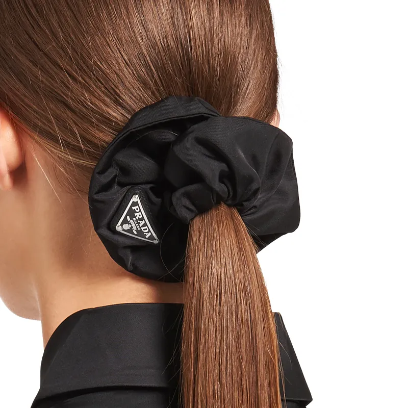 PRADA Triangle logo Scrunchie-2