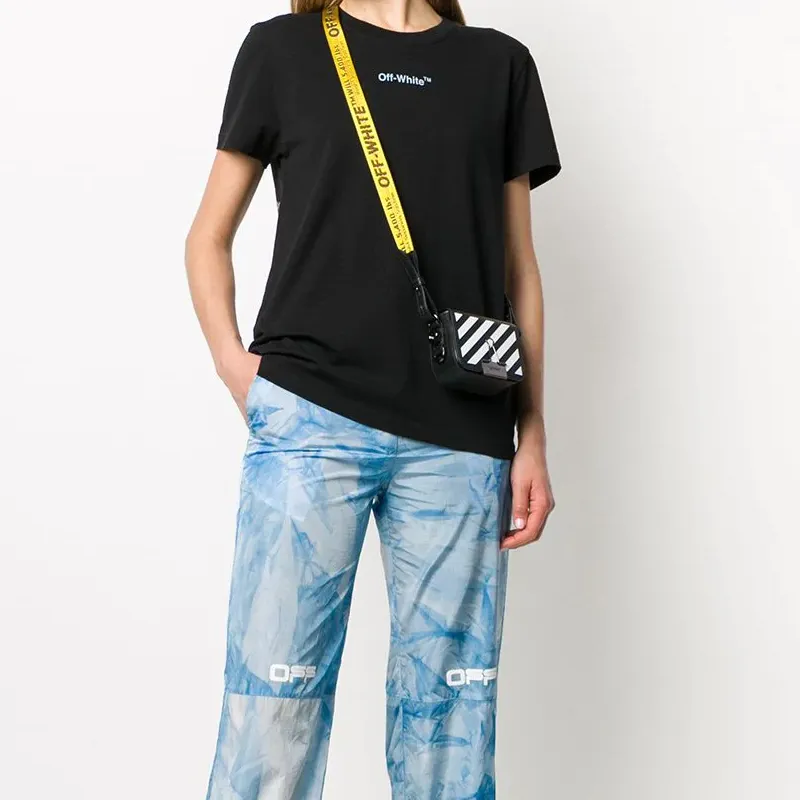 OFF WHITE Diag Flap Bag Baby Black/Yellow-3