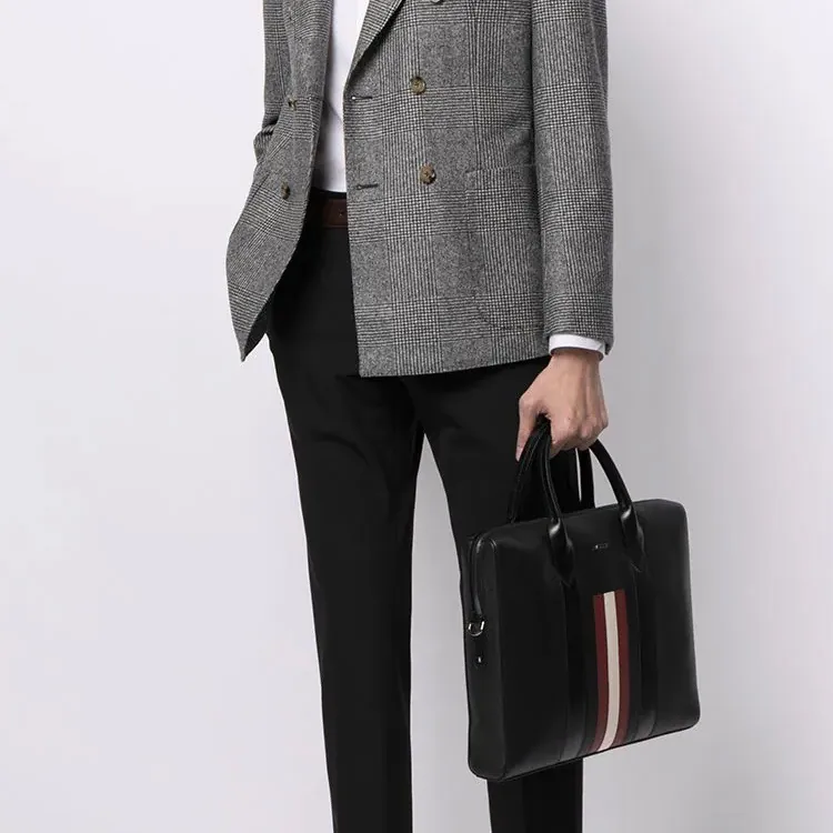 BALLY Leather Briefcase Shoulder Bag Handbag Men's Black-4