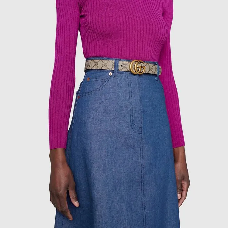 GUCCI Gg Marmont Reversible Belt Gg Supreme-5