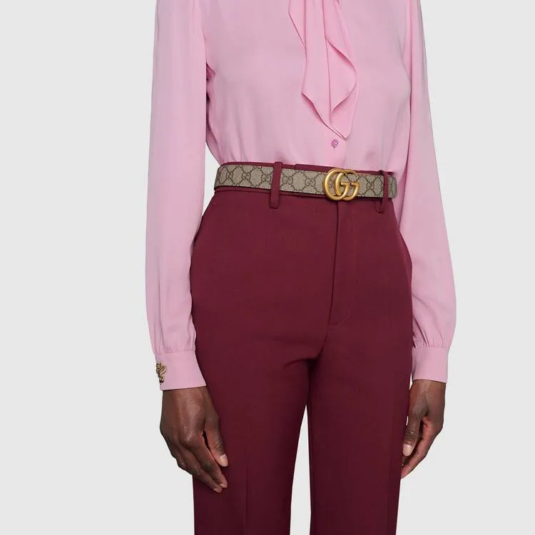 GUCCI Jacquard Reversible Buckle Belt-4