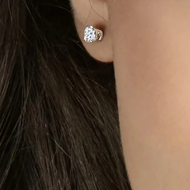 Swarovski White Gold Plated Stud Earrings Women's White-2