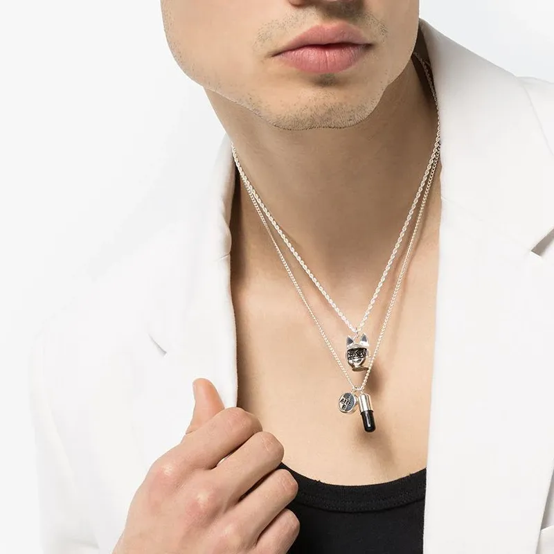 AMBUSH Metal Pill Charm Necklace-3