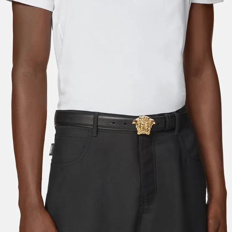 VERSACE La Medusa Buckle Leather Belt-2