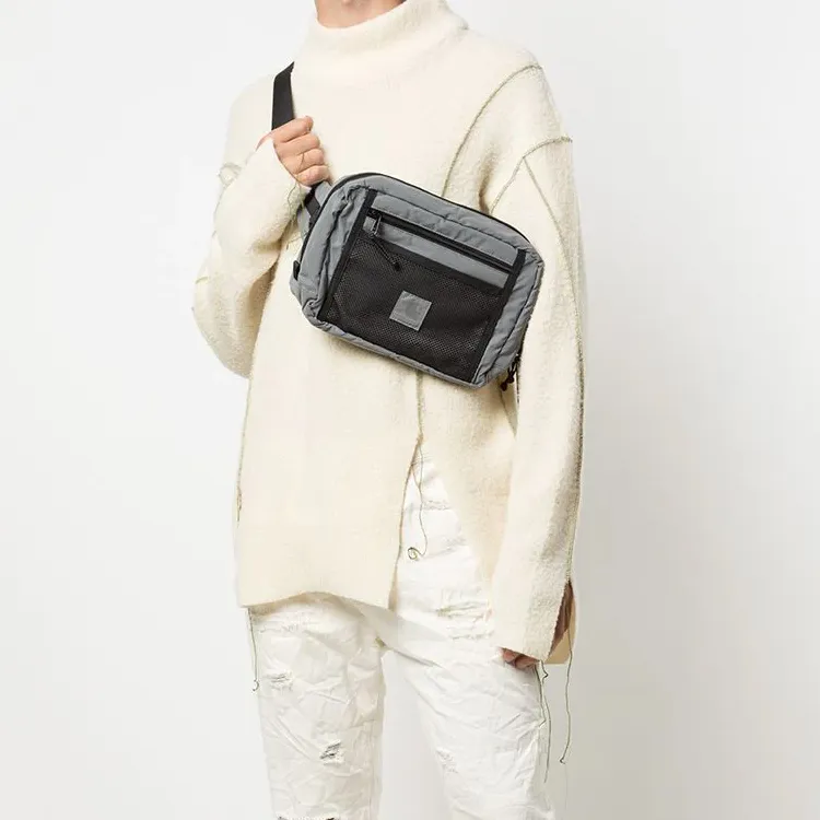 Carhartt WIP Polyester Fanny Pack Crossbody Bags Regular Unisex Concrete Gray-5