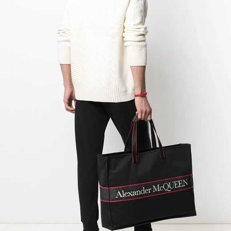 Alexander McQueen Nylon Handbag Men's Black-3