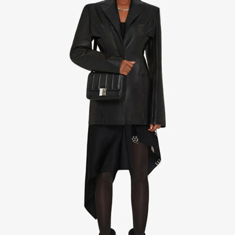 GIVENCHY 4G Smooth Cow Leather Shoulder Bag Crossbody Bag Medium Size Women's Black-5
