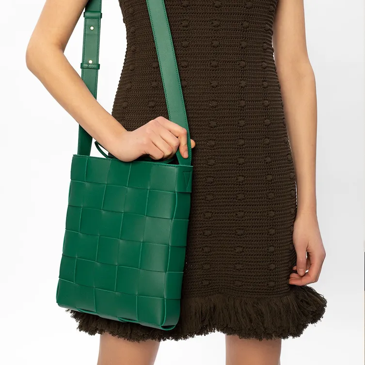 Bottega Veneta Lambskin Shoulder Bag, Crossbody Bag Women's Racing Green-6