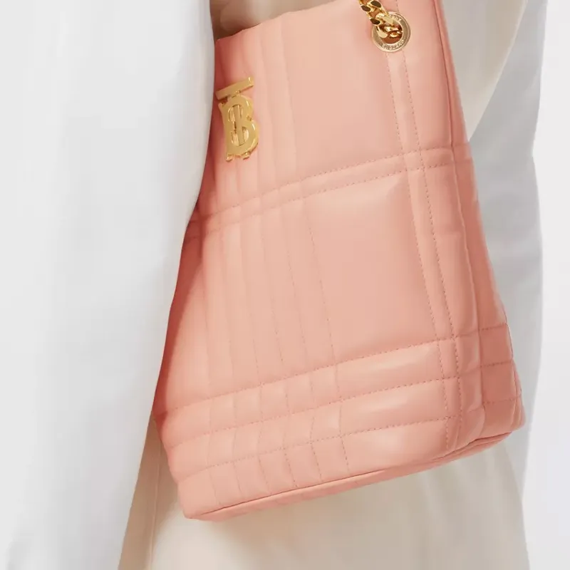 Burberry Lola Bag Sheepskin Crossbody Bag, Shoulder Bag Small Size Women's Peach Pink-8