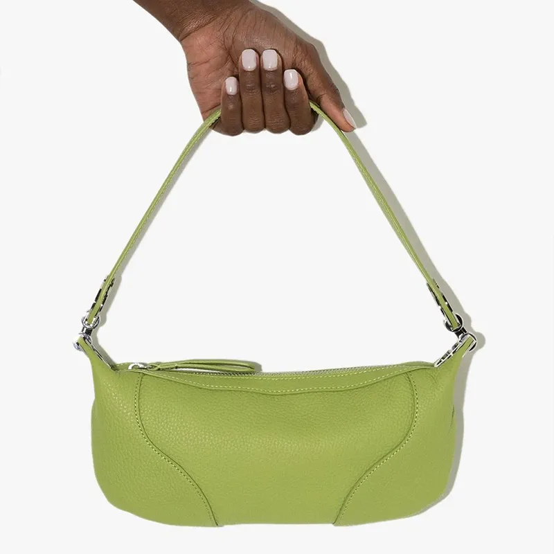 By Far Leather Shoulder Bag Women's Green-3