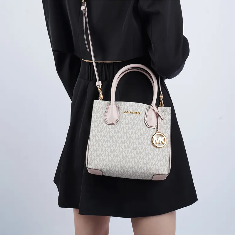 MICHAEL KORS Mercer Cow Leather Trunk Bag Handbag Shoulder Bag Crossbody Bag Medium Size Women's Cherry Blossom Pink-6
