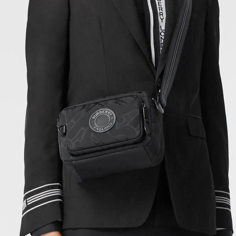 Burberry Leather With Polyester With Cotton Camera Bag Shoulder Bag Crossbody Bag Regular Men's Black-6