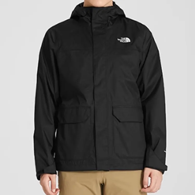 THE NORTH FACE Outdoor Hiking Waterproof, Windproof, And Breathable Windbreaker Jacket Men's Black-4