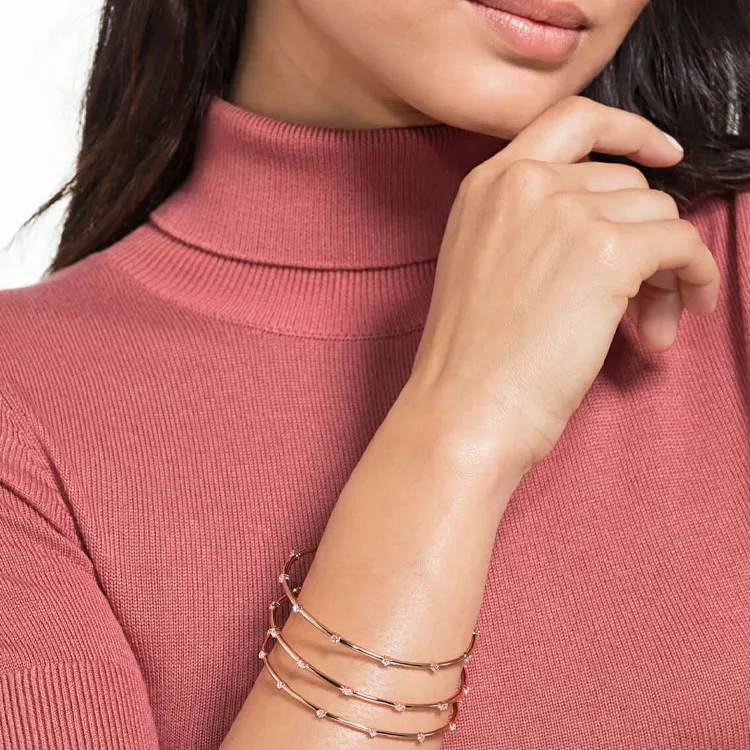 Swarovski Penélope Cruz Moonsun Rose Gold Tone Plated Bangles Women's Rose Gold-1
