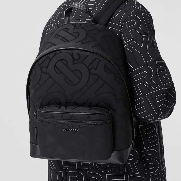 Burberry Leather Backpack Men's Black-6