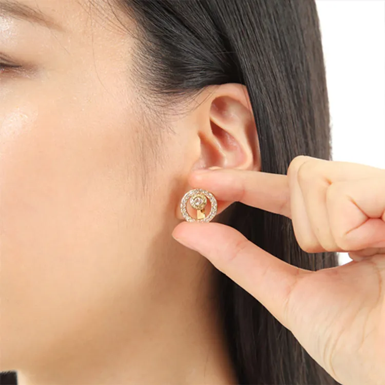 COACH Alloy Stud Earrings Women's Gold-4