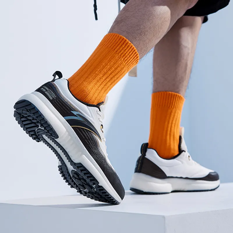 Anta Running Collection Cushioned Slip-Resistant Abrasion-Resistant Breathable Low-Top Running Shoes Men's Black White-7