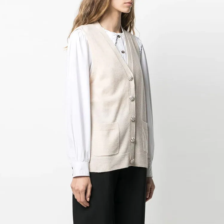 GANNI Cashmere Sweaters Women's Beige-3
