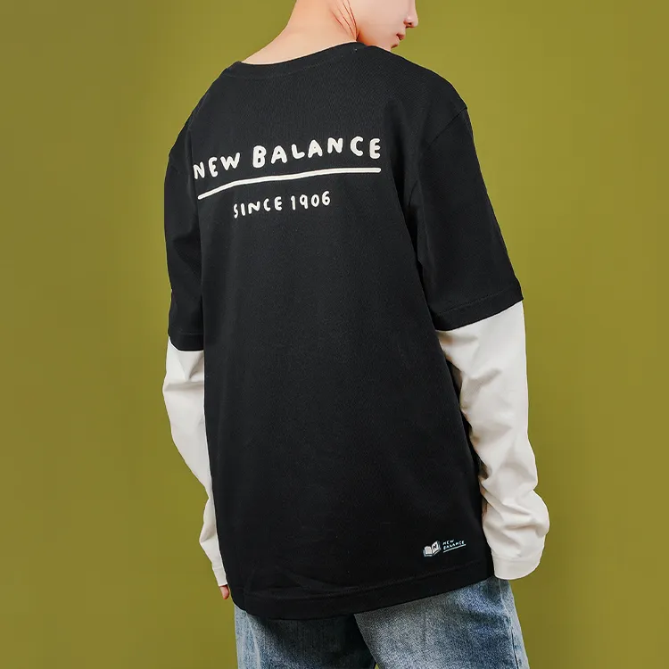 New Balance x ZERO PER ZERO Set in Sleeve T Shirt Unisex Black-3