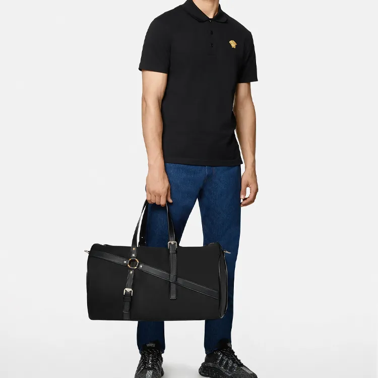 VERSACE VERSACE Nylon Travel Bag Handbag Shoulder Bag Clutch Men's Black-3