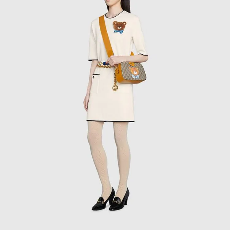 GUCCI KAI Collaboration Canvas With Leather Messenger Bag, Camera Bag, Shoulder Bag, Crossbody Bag Unisex-8