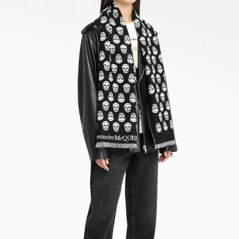 Alexander McQueen Allover Skull Intarsia Scarf-3