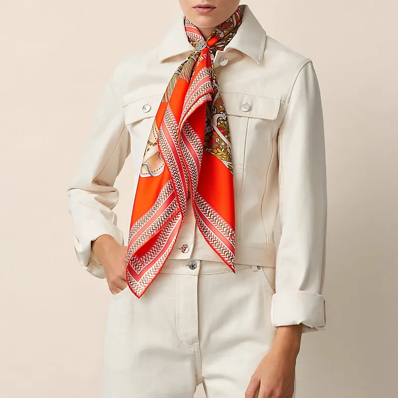 HERMES Oran Silk Scarves Women's-1