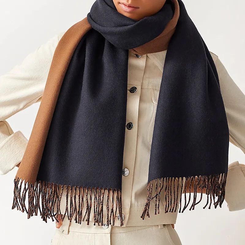 HERMES Double Sided Shawls Women's-2