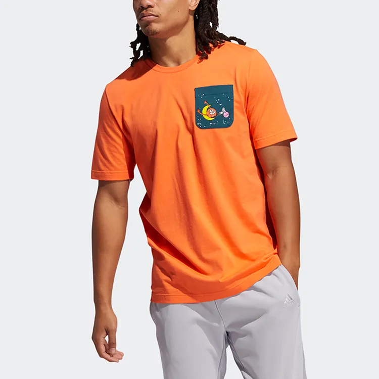 Adidas T Shirts Men Orange Yellow-1
