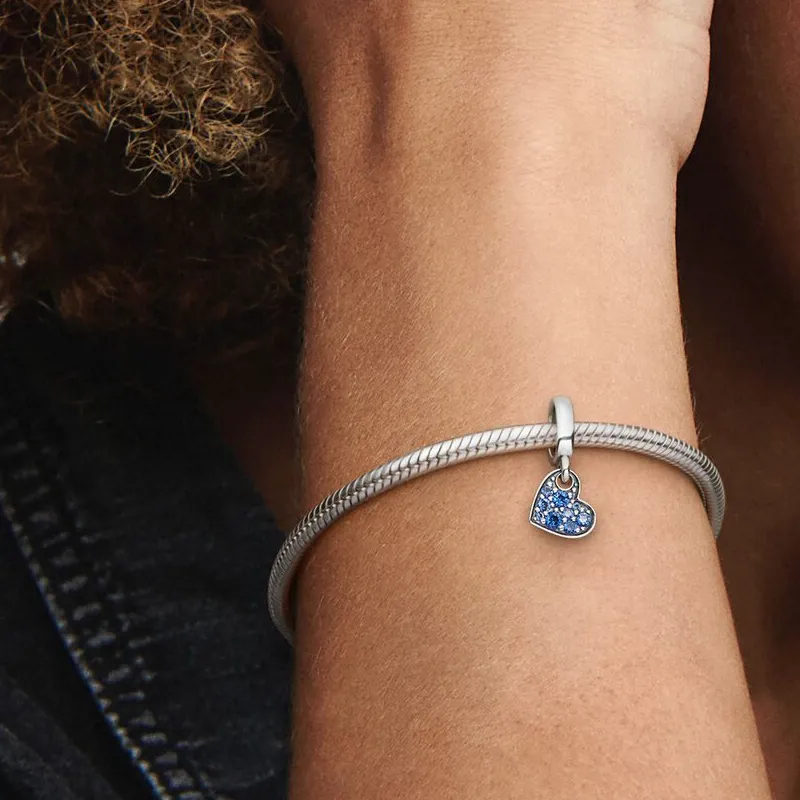 Pandora 925 Sterling Silver Pendants Women's Blue-5