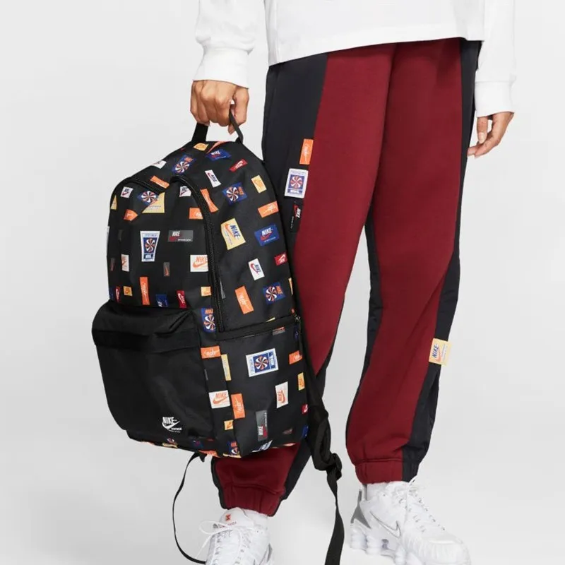 Nike Heritage Polyester Double-Shoulder Backpack Regular Unisex Black-4