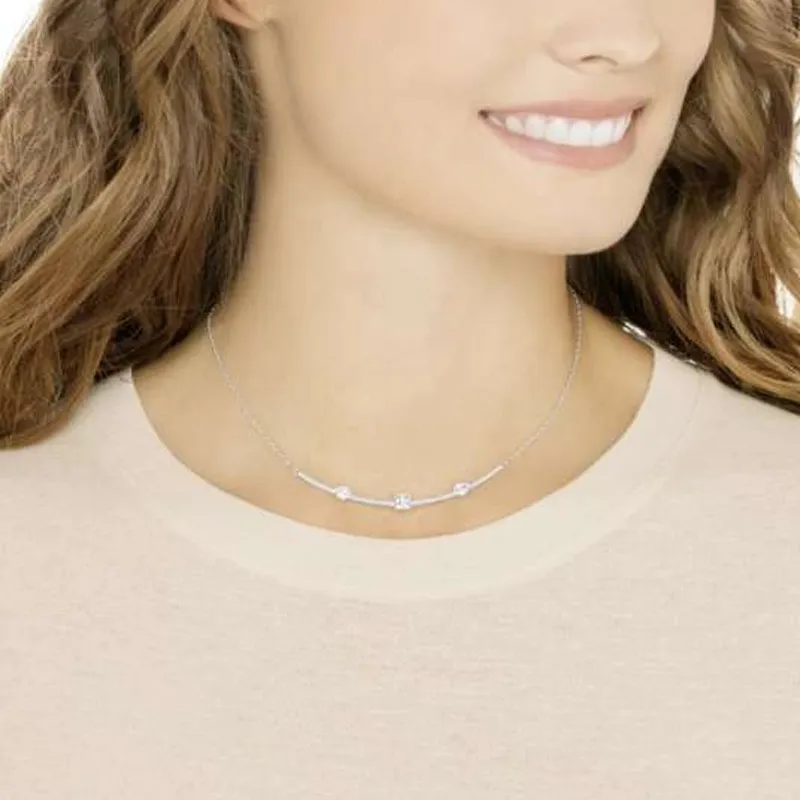 Swarovski Gray Necklaces Women's Silver-2