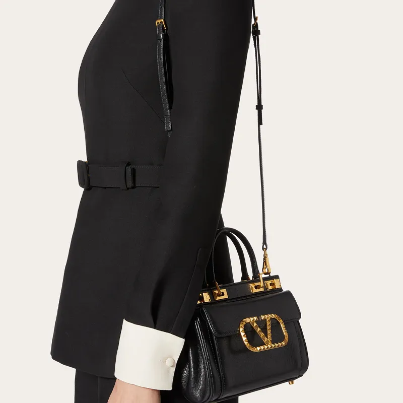 Valentino Garavani Rockstud Alcove Small Tote Bag-3