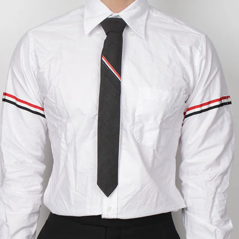 THOM BROWNE Engineered Striped Pointed Tip Tie-2